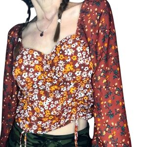 Madden NYC XXL Blouse Top Crop Bra Cup Coquette Feminine Cottagecore Victorian